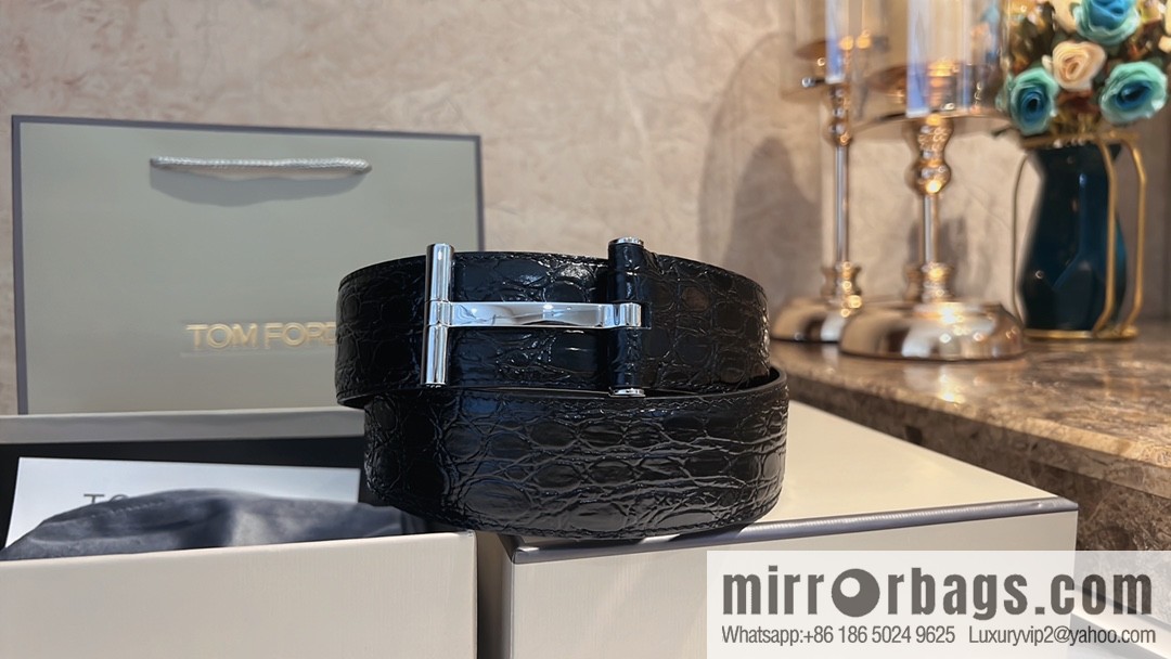 TOMFORD Tom Ford, Men's T-Buckle Double-Sided Belt 4.0cm