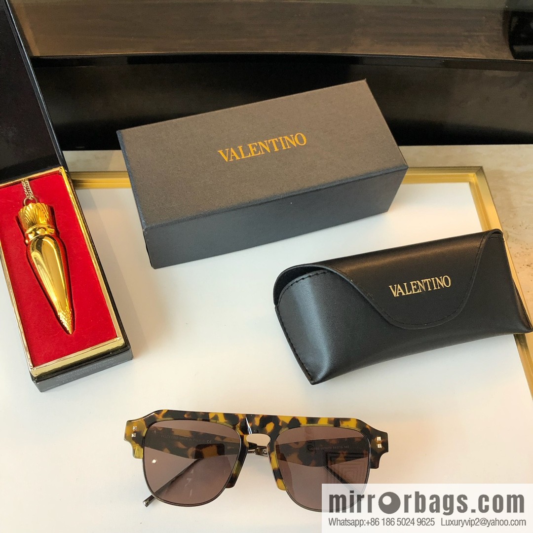 Valentino Metal Rivet Trim Ladies Sunglasses