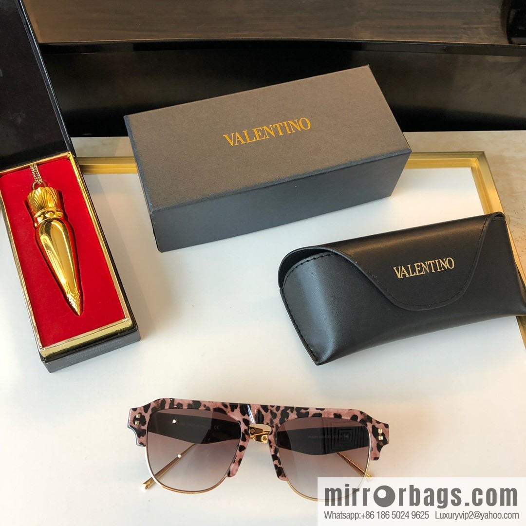 Valentino Metal Rivet Trim Ladies Sunglasses