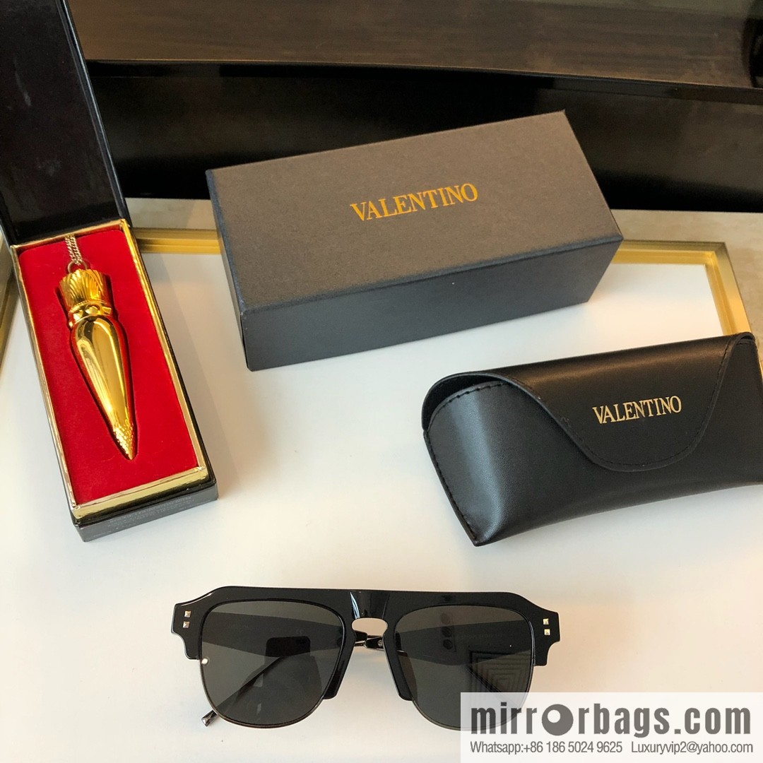 Valentino Metal Rivet Trim Ladies Sunglasses