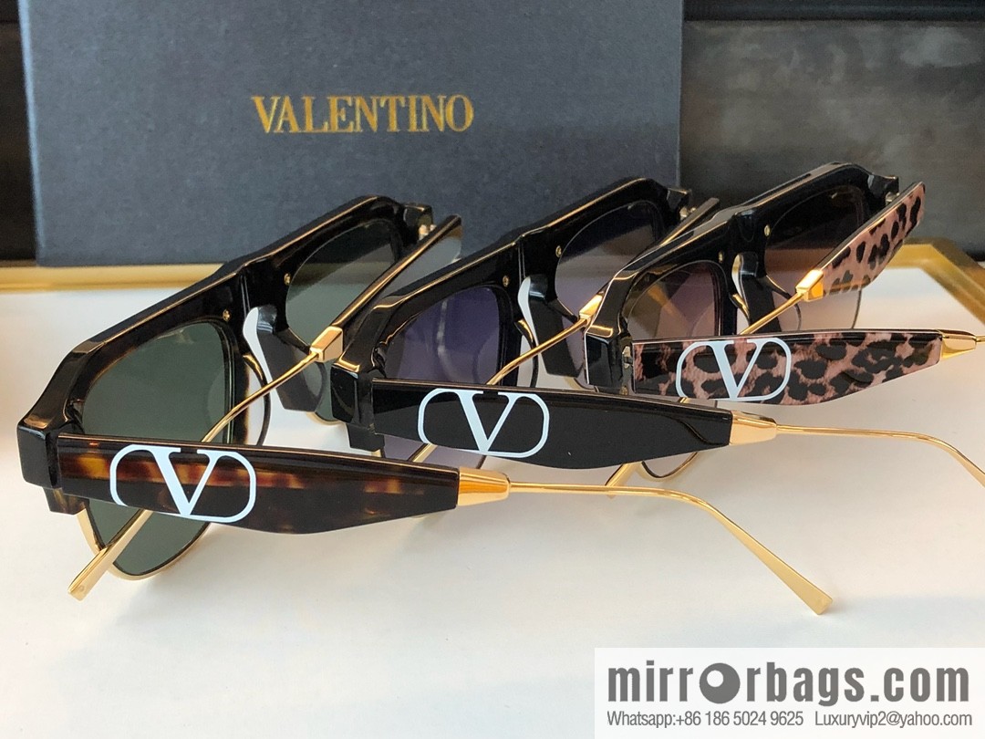 Valentino Metal Rivet Trim Ladies Sunglasses