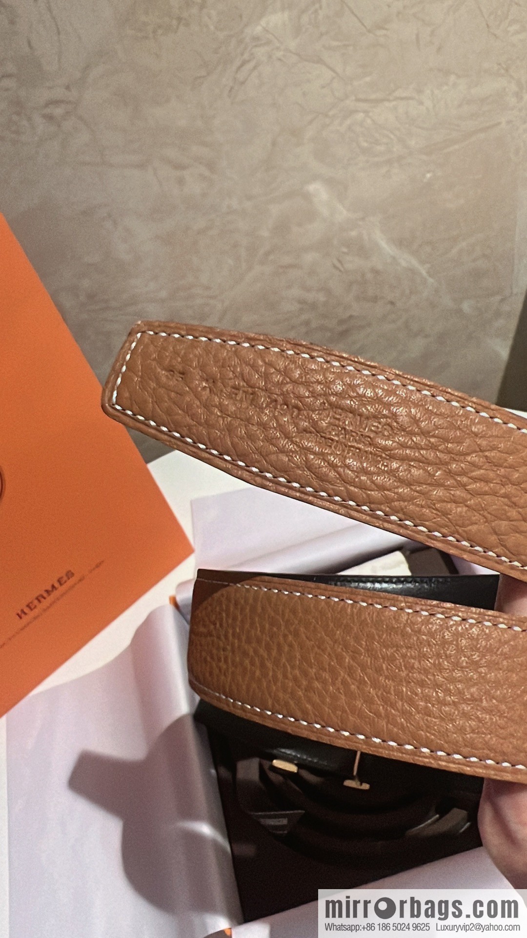 HERMES Agora Belt Buckle & Double Sided Leather Belt 32mm