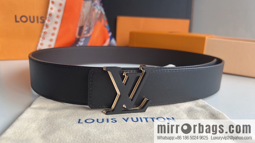 LV/Louis Vuitton, imported cowhide double-sided belt men 4.0cm