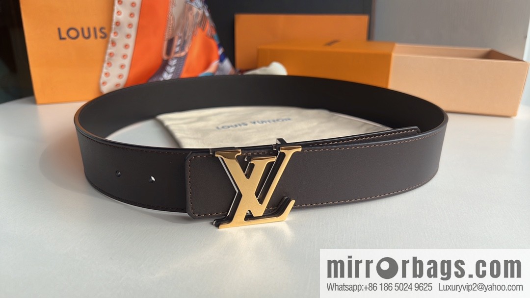 LV/Louis Vuitton, imported cowhide double-sided belt men 4.0cm