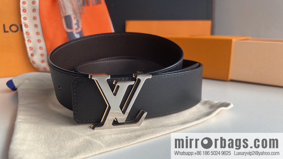 LV/Louis Vuitton, imported cowhide double-sided belt men 4.0cm