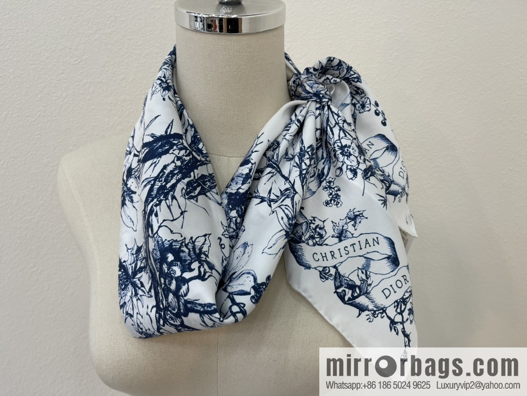 Dior 100% Silk Rui Printed Square Towel