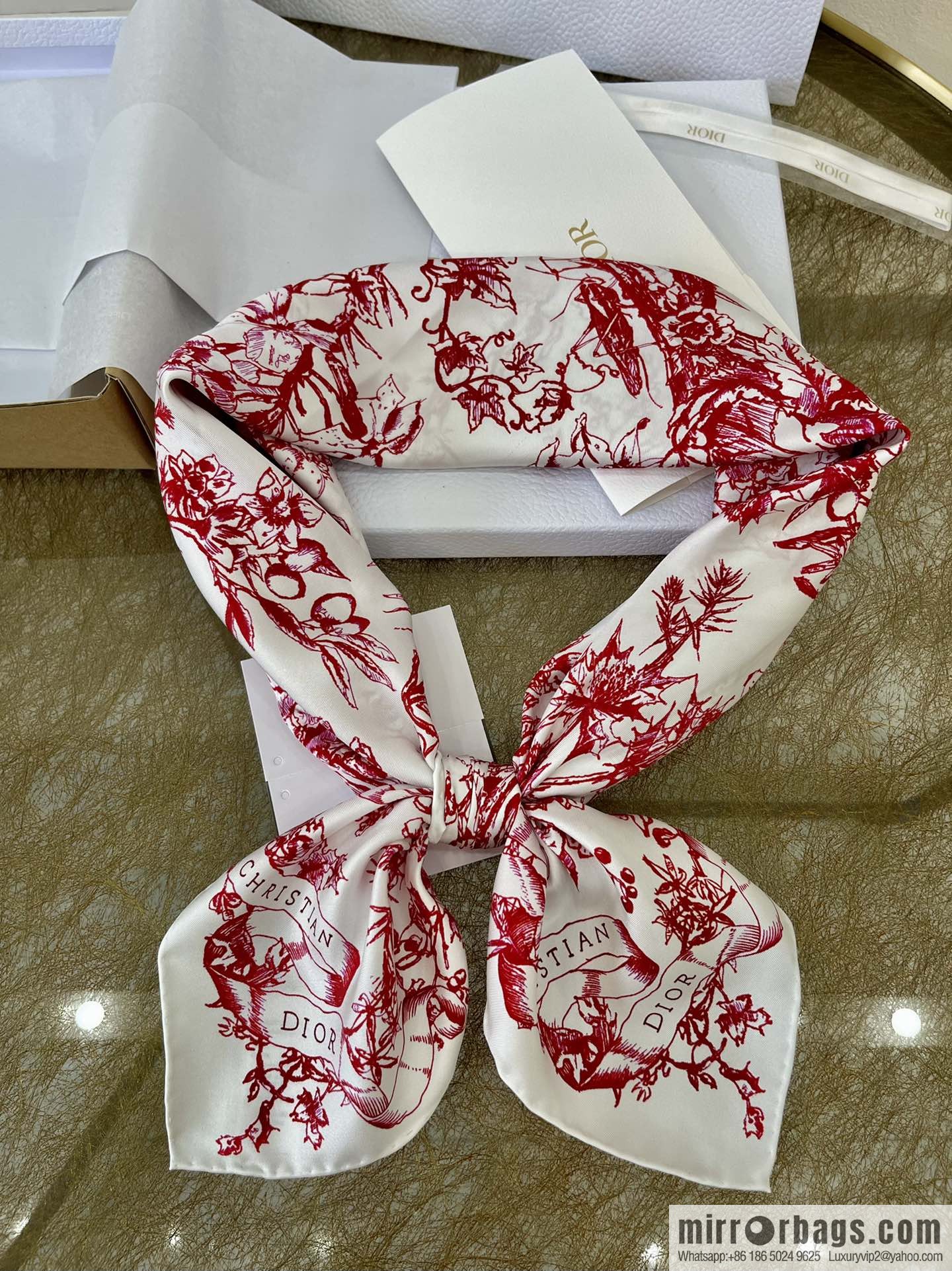 Dior 100% Silk Rui Printed Square Towel