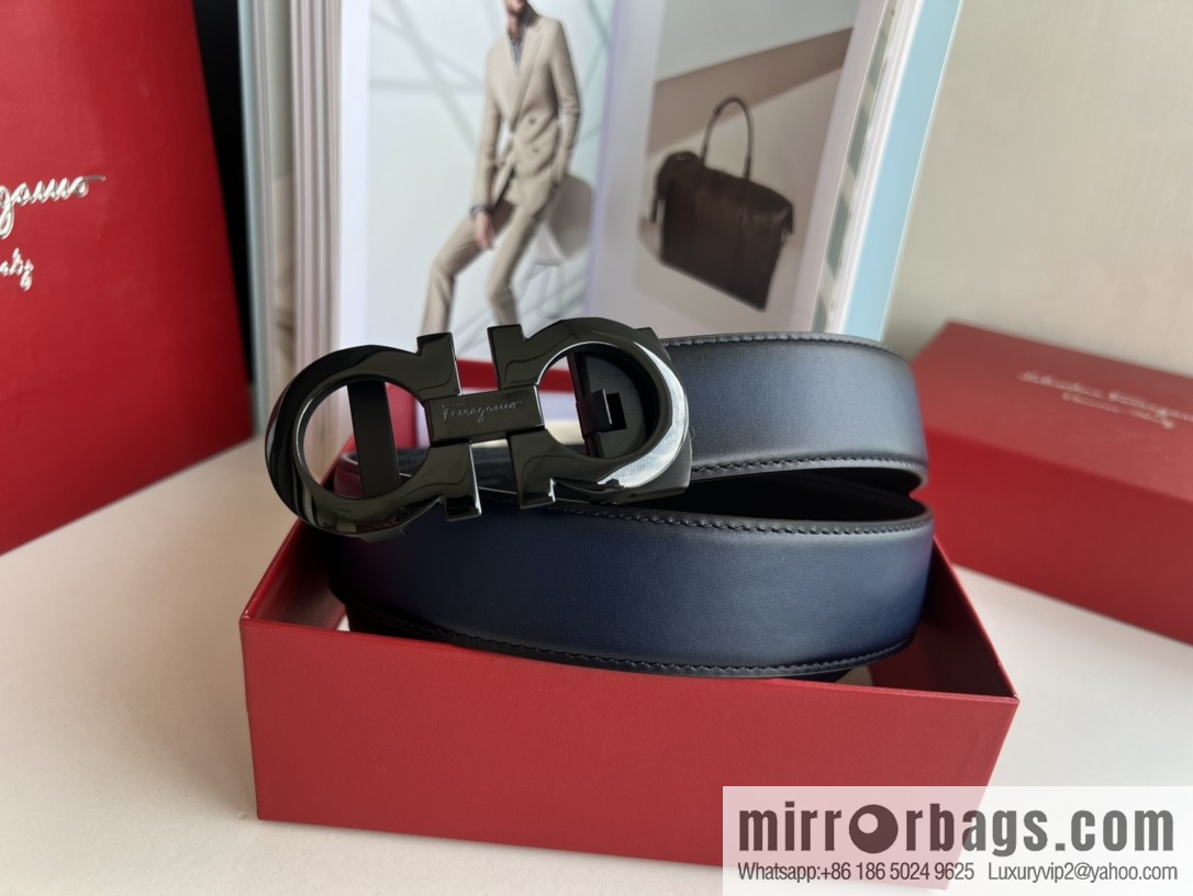 Ferragamo 8-figure metal buckle automatic men's 3.5cm belt