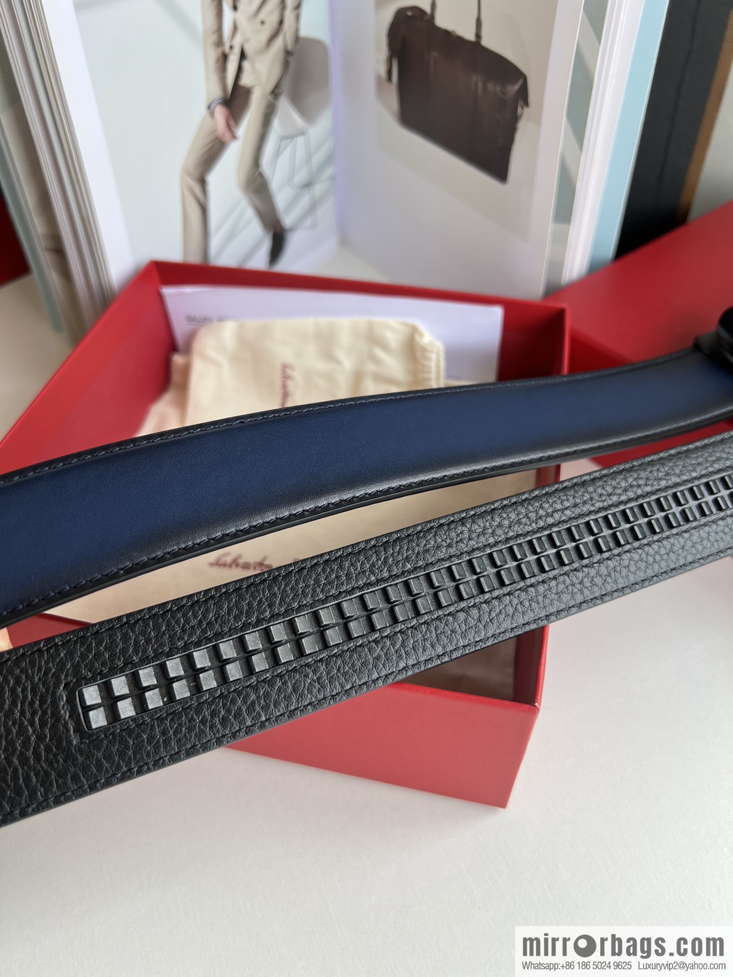 Ferragamo 8-figure metal buckle automatic men's 3.5cm belt