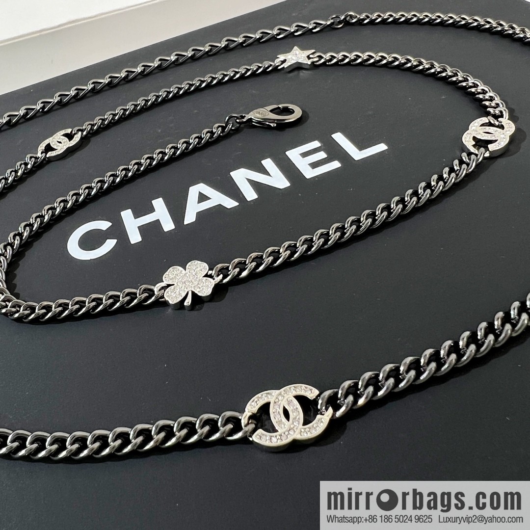 New ☑️ Chanel choker gun black belt belt chain
