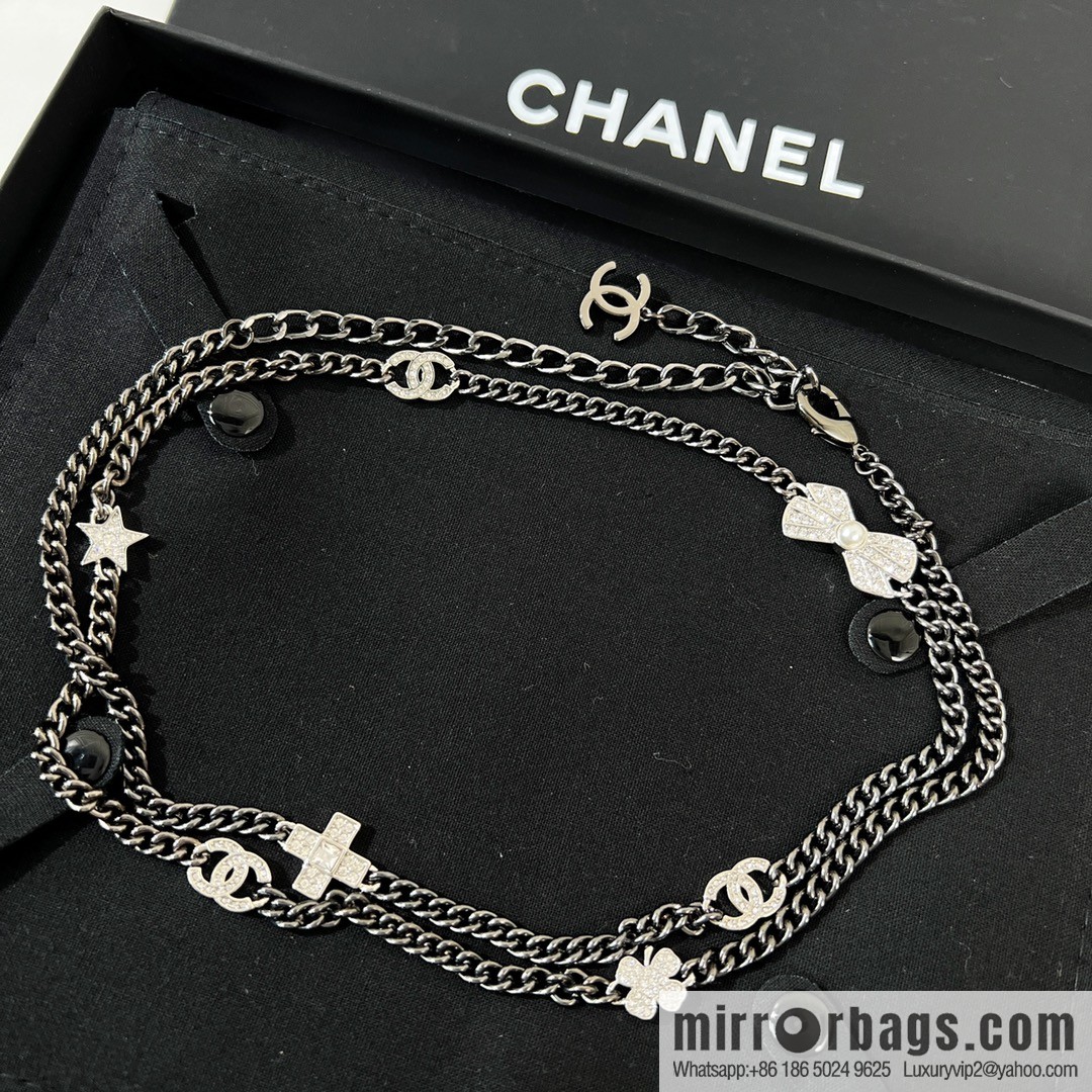 New ☑️ Chanel choker gun black belt belt chain