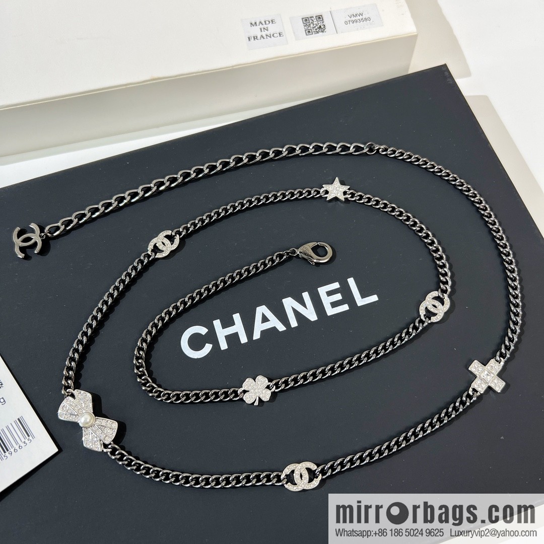 New ☑️ Chanel choker gun black belt belt chain