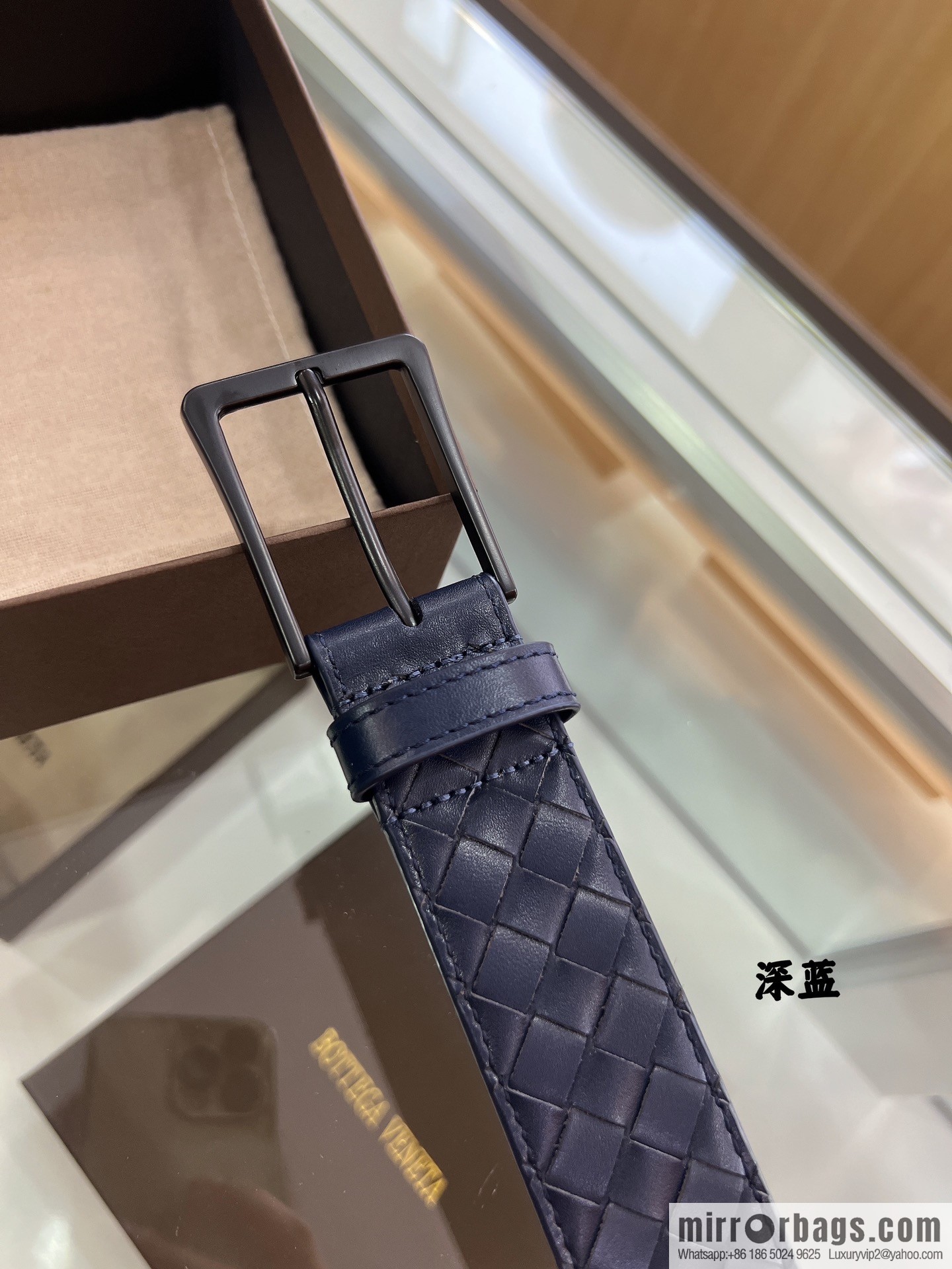 BV Baodiejia, hand-woven craft Seiko metal buckle men's 3.5cm belt