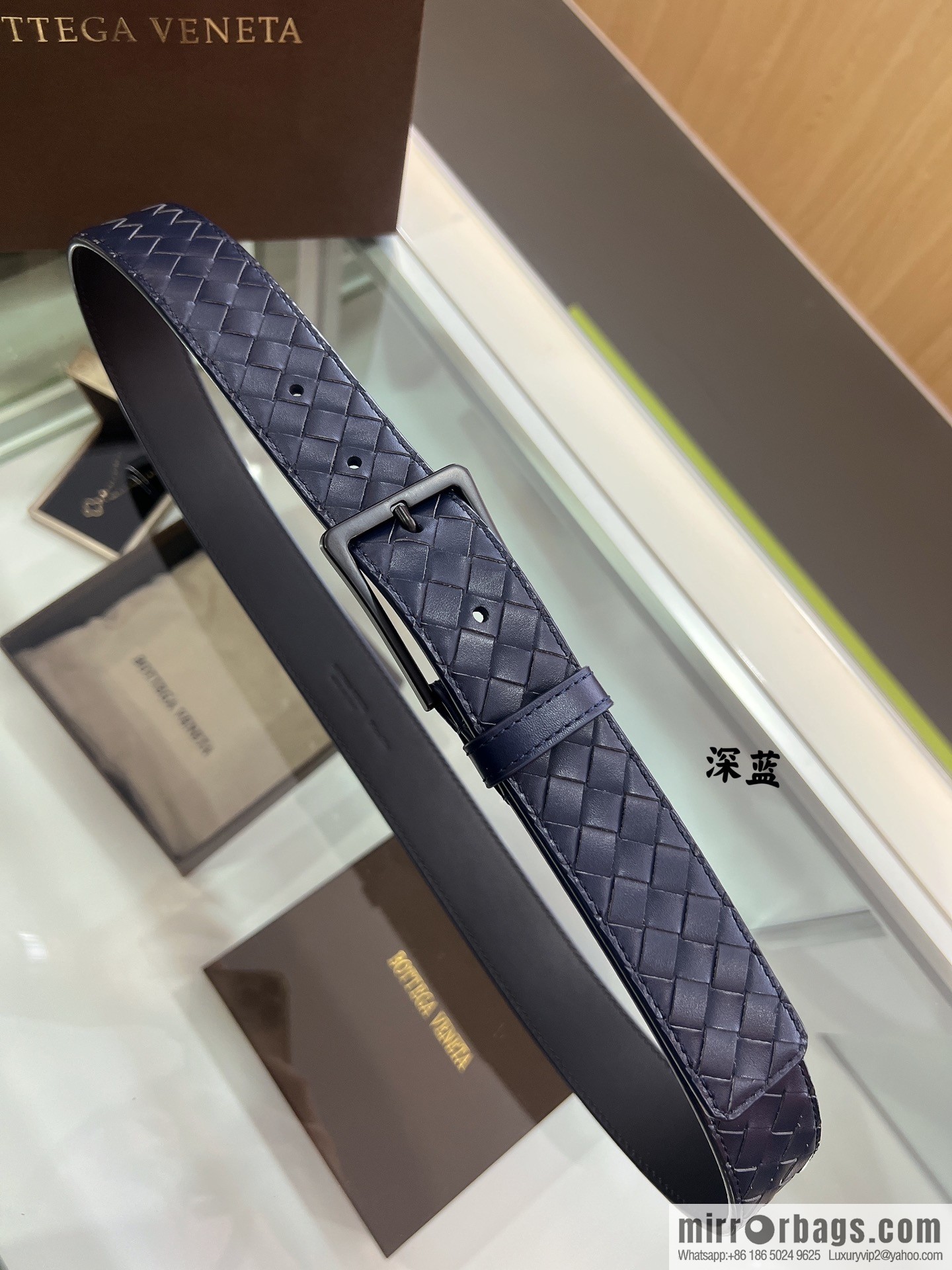 BV Baodiejia, hand-woven craft Seiko metal buckle men's 3.5cm belt