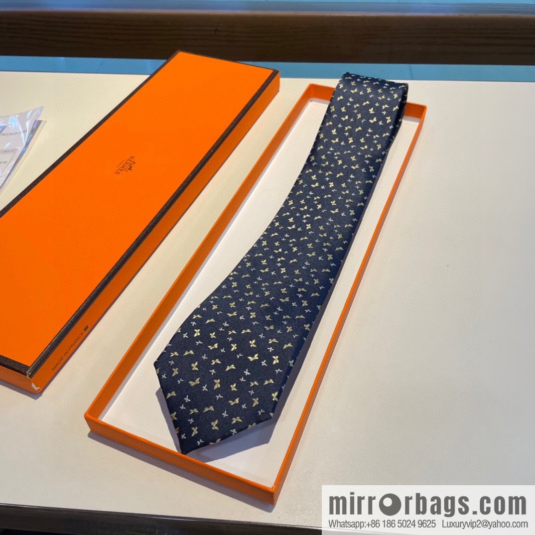 Hermes 100% Top Twill Silk Men's New Tie