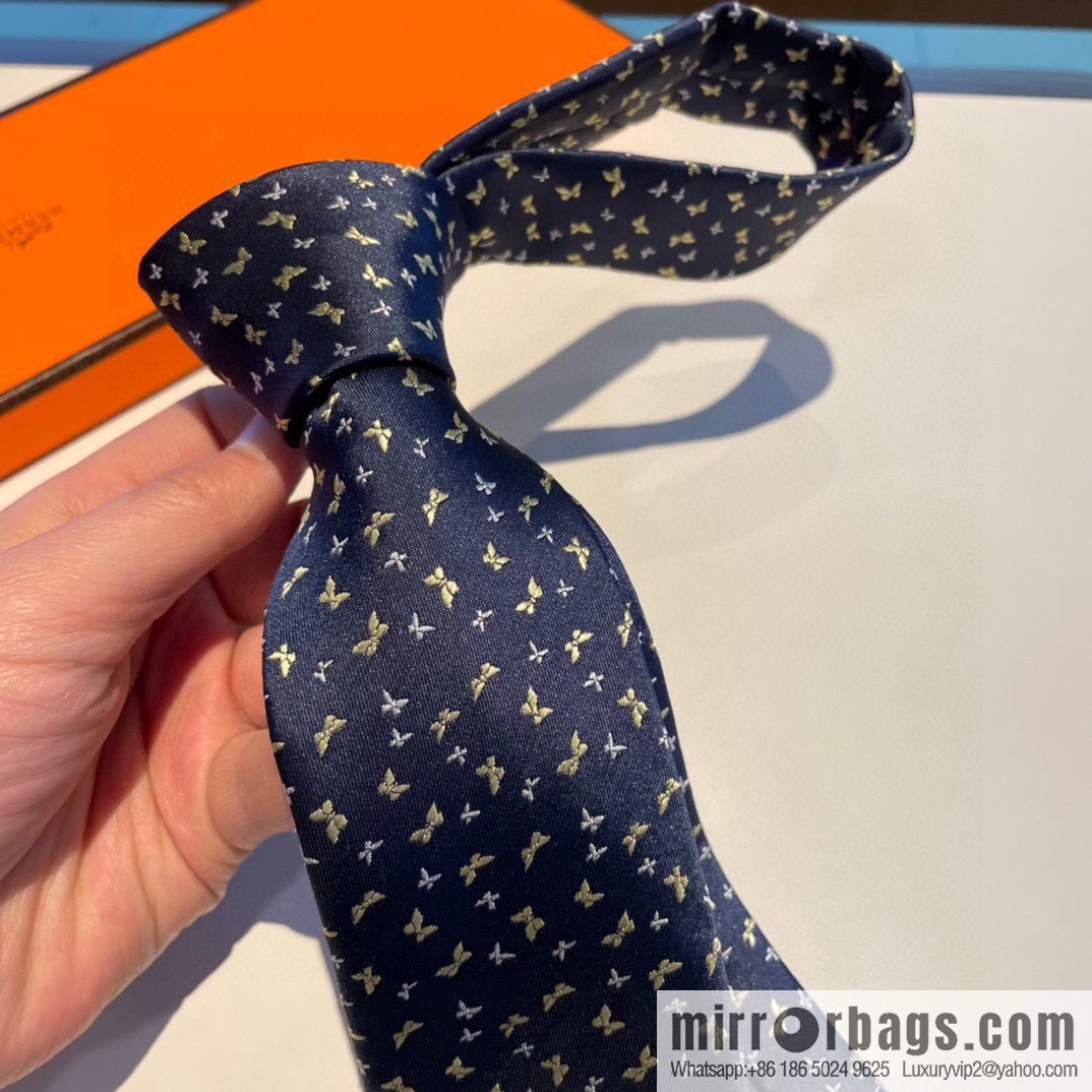 Hermes 100% Top Twill Silk Men's New Tie