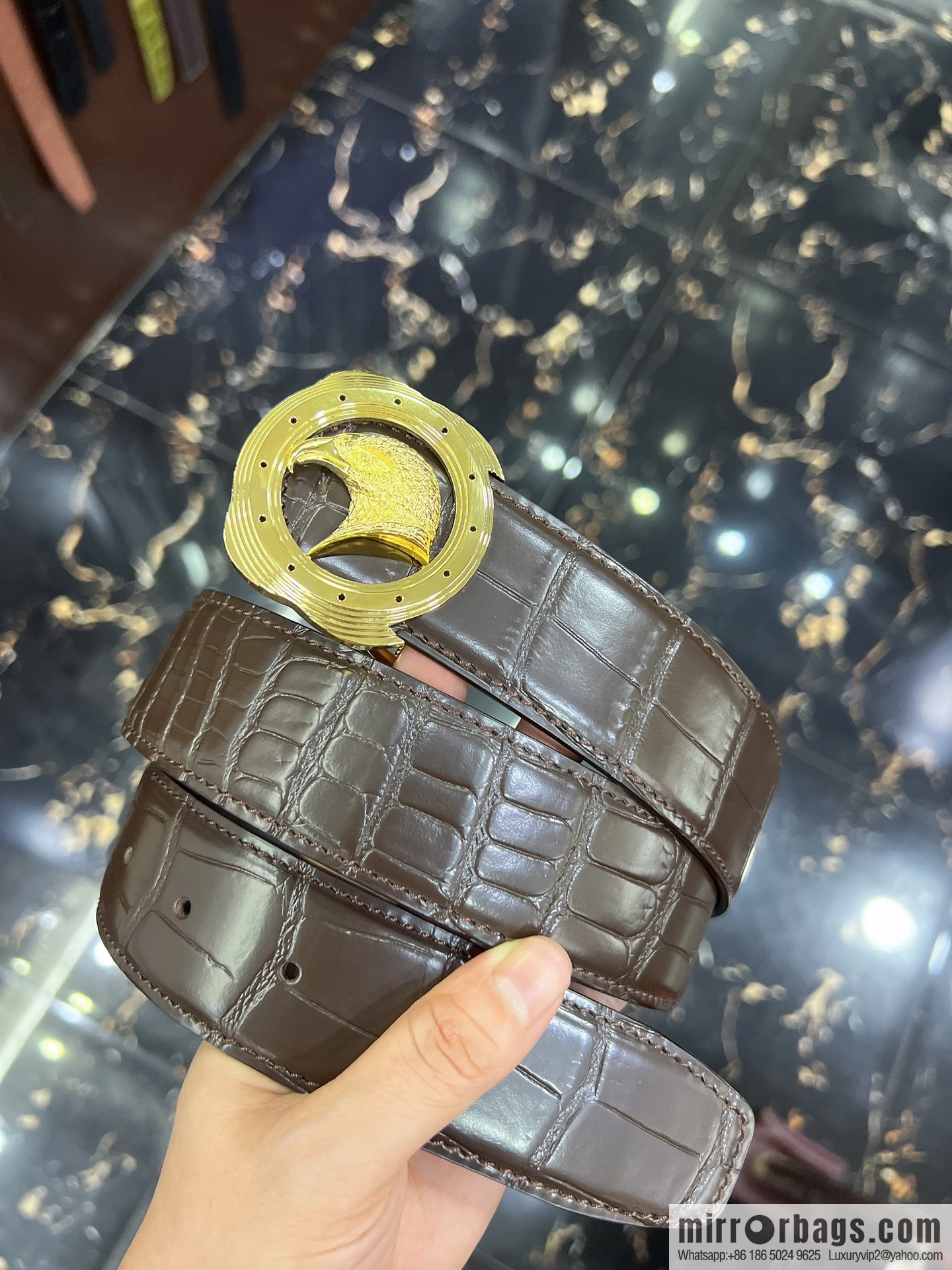 STEFANO RICCI STEFANO LAWNICH Classic Steel Eagle 🦅 Logo Wear Metal Buckle Men's 3.8cm Belt