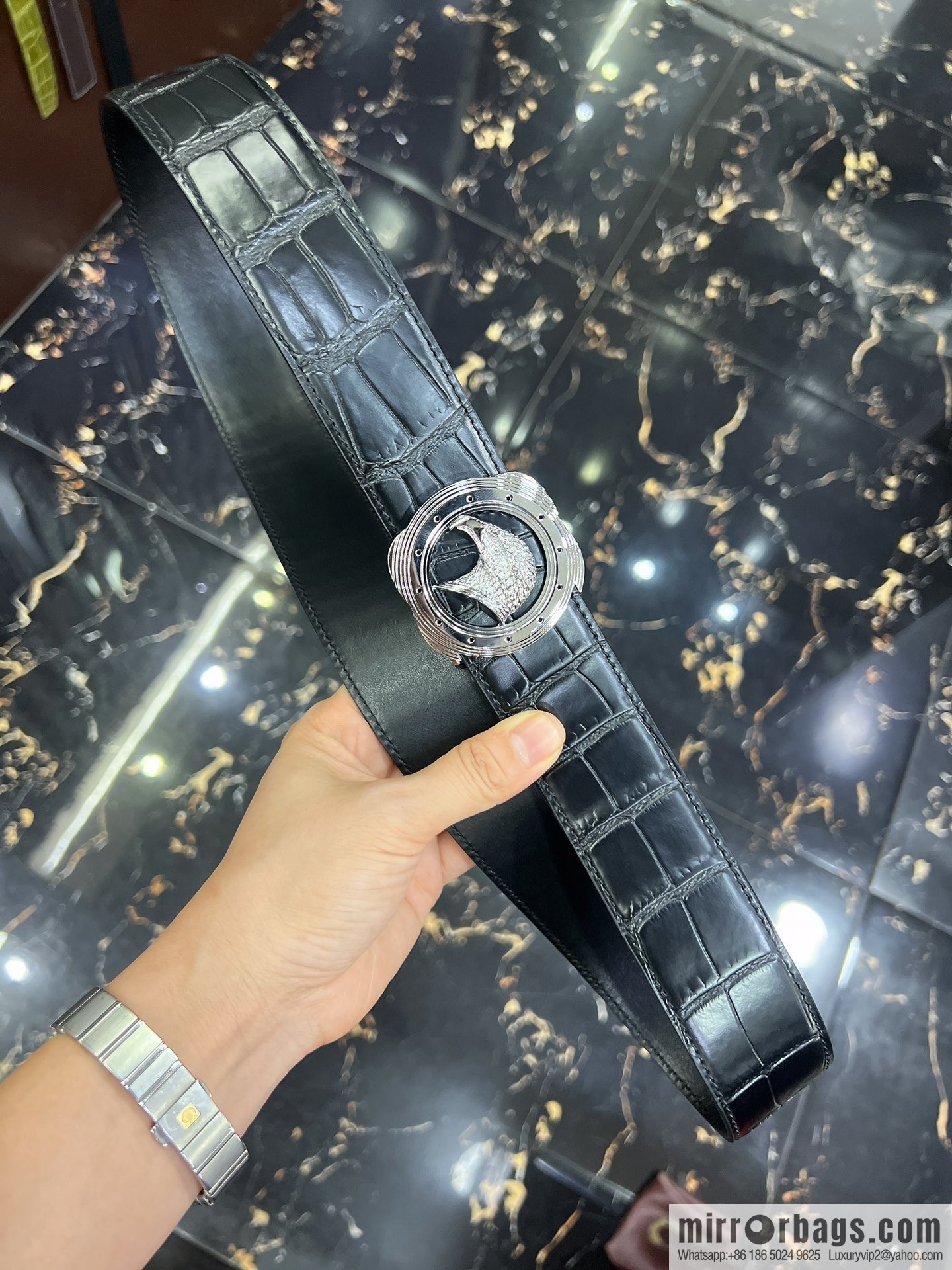 STEFANO RICCI STEFANO LAWNICH Classic Steel Eagle 🦅 Logo Wear Metal Buckle Men's 3.8cm Belt