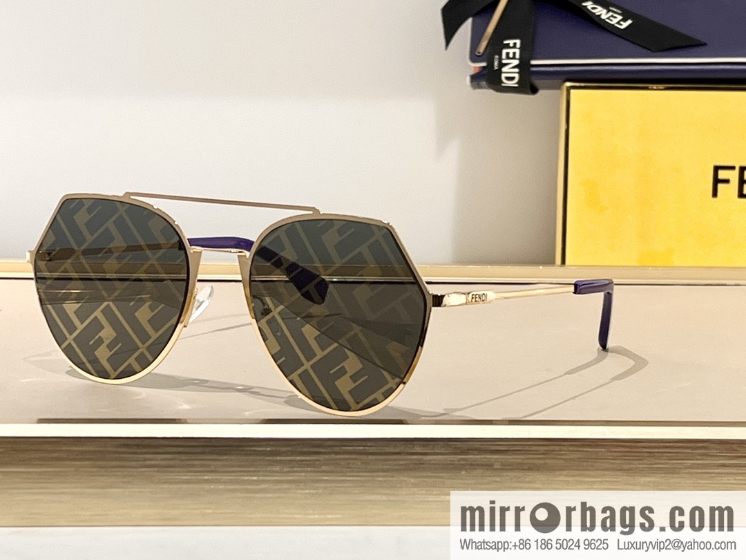 Fendi irregular metal frame unisex sunglasses