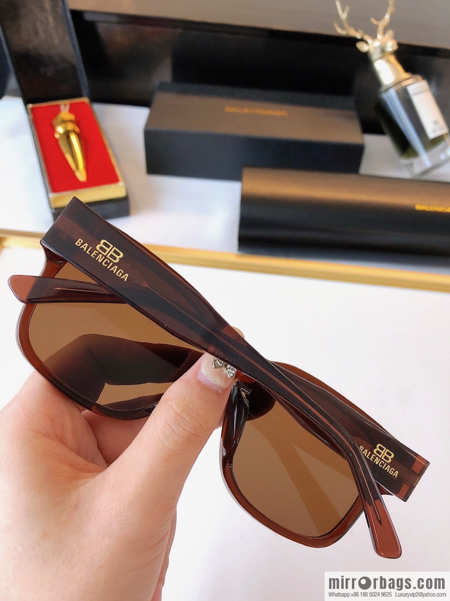 BALENCIAGA Balenciaga men's and women's same frame sunglasses