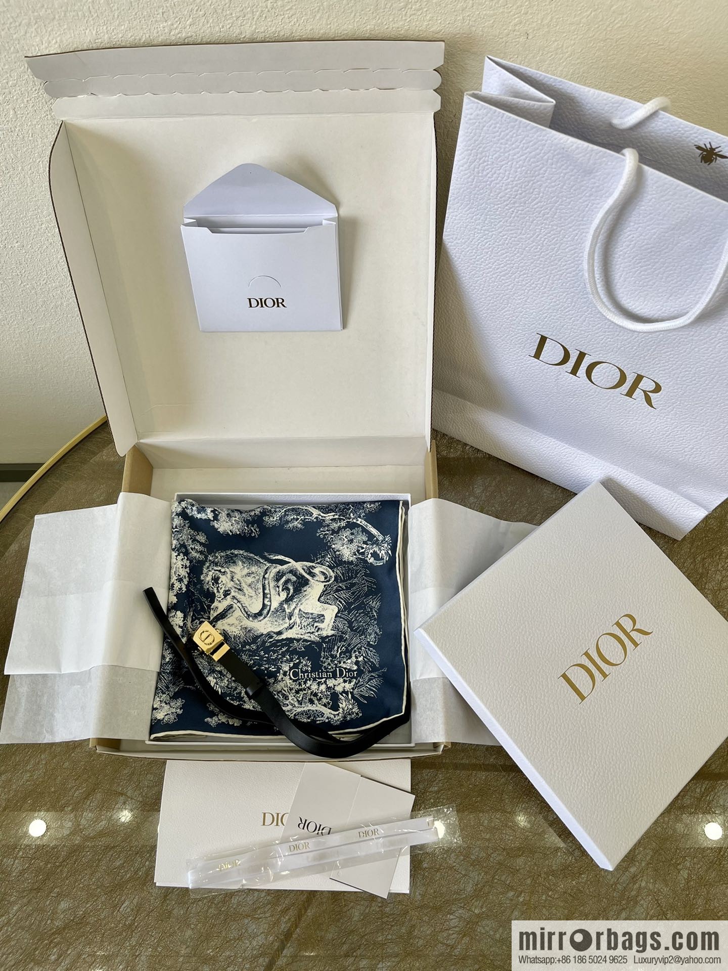 Dior 100% mulberry silk jungle tube top silk scarf