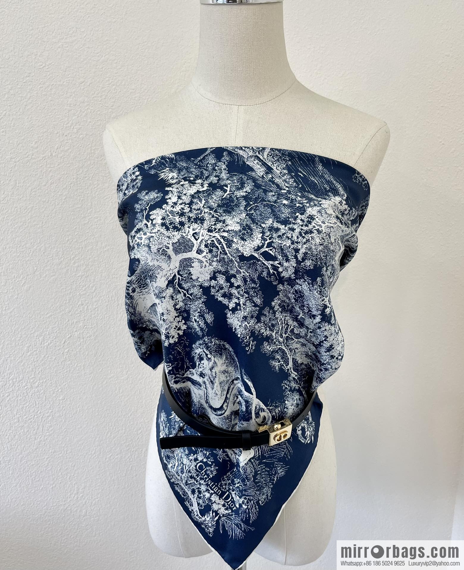 Dior 100% mulberry silk jungle tube top silk scarf