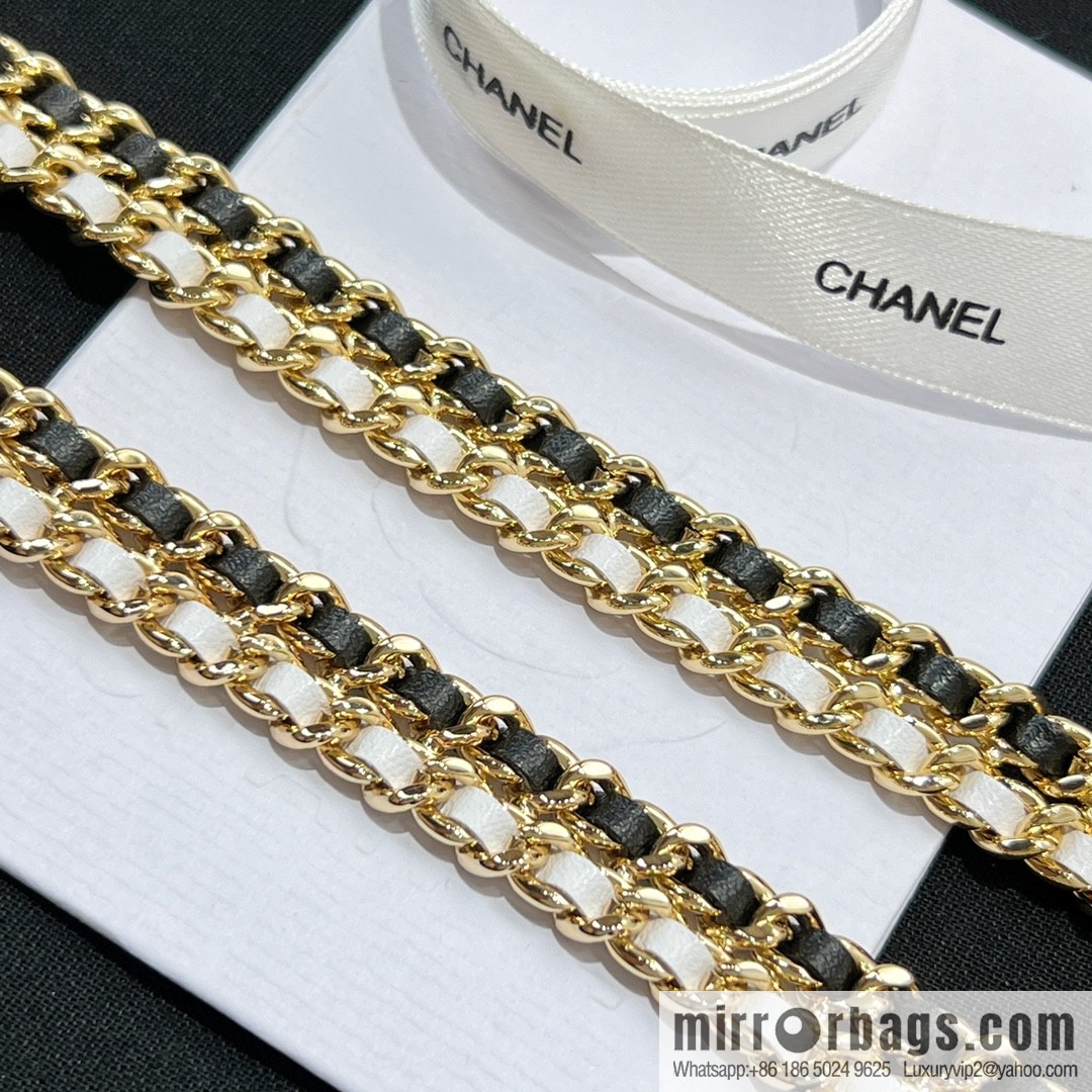 New ☑️ Chanel double c black leather rope lock belt belt chain