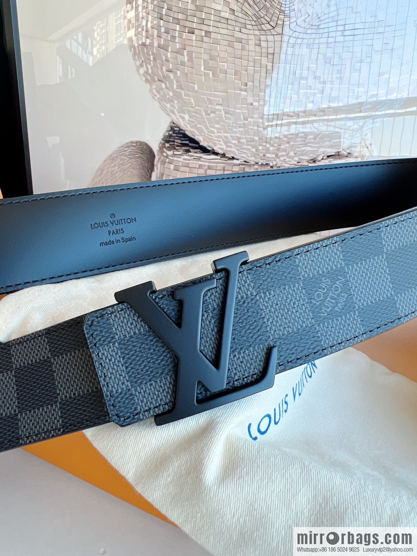 LV/Louis Vuitton Monogram Canvas. Damier Canvas Men's Belt