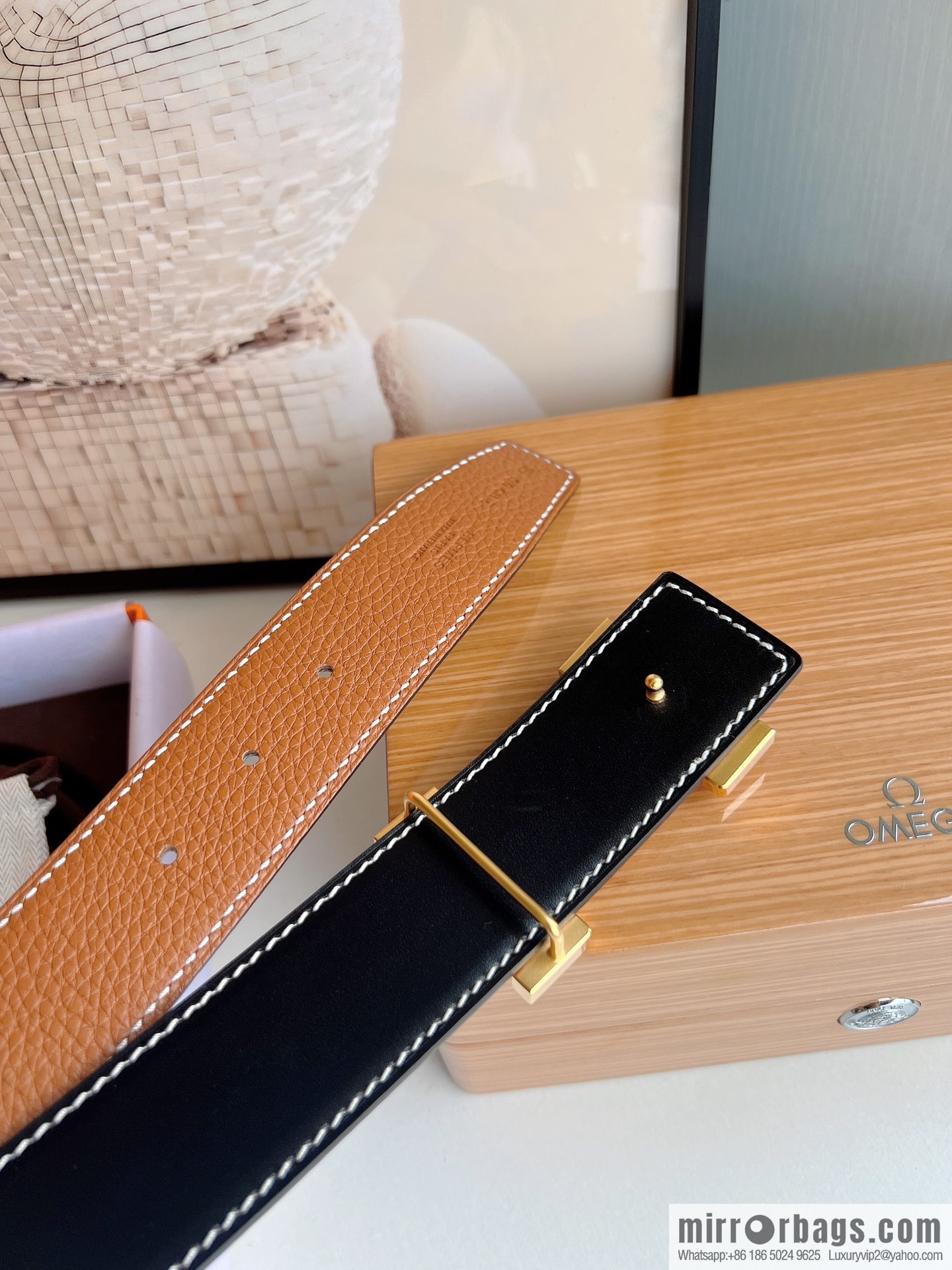 Hermes Hermes, imported selected high-quality leather stainless steel four-corner glossy metal buckle 3.8cm belt