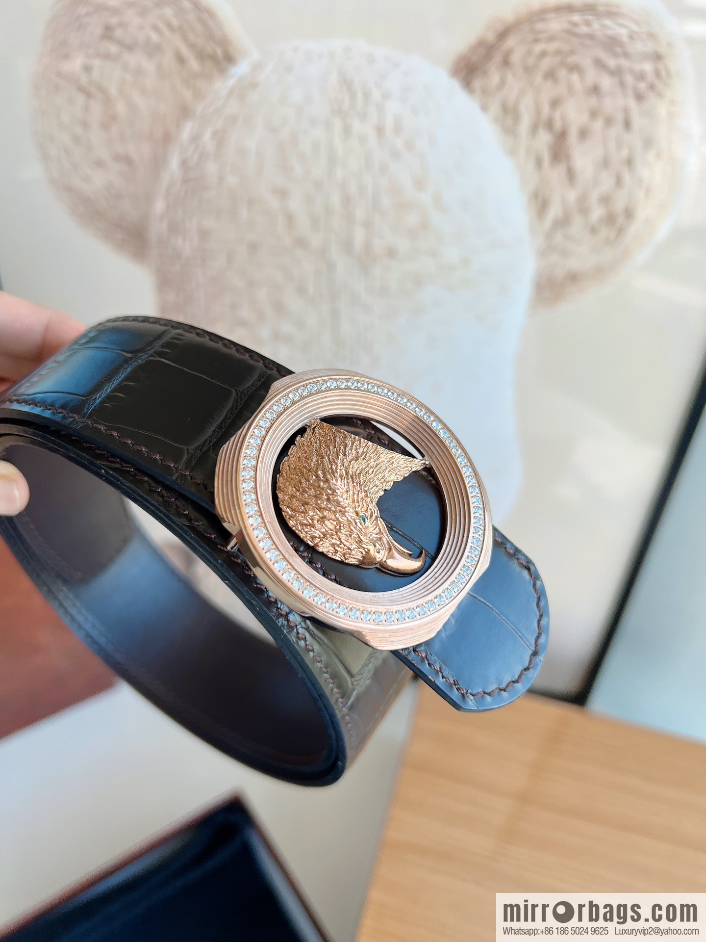 STEFANO RICCI Stephen Raunich's new stainless steel eagle head with diamond metal buckle 3.8cm belt