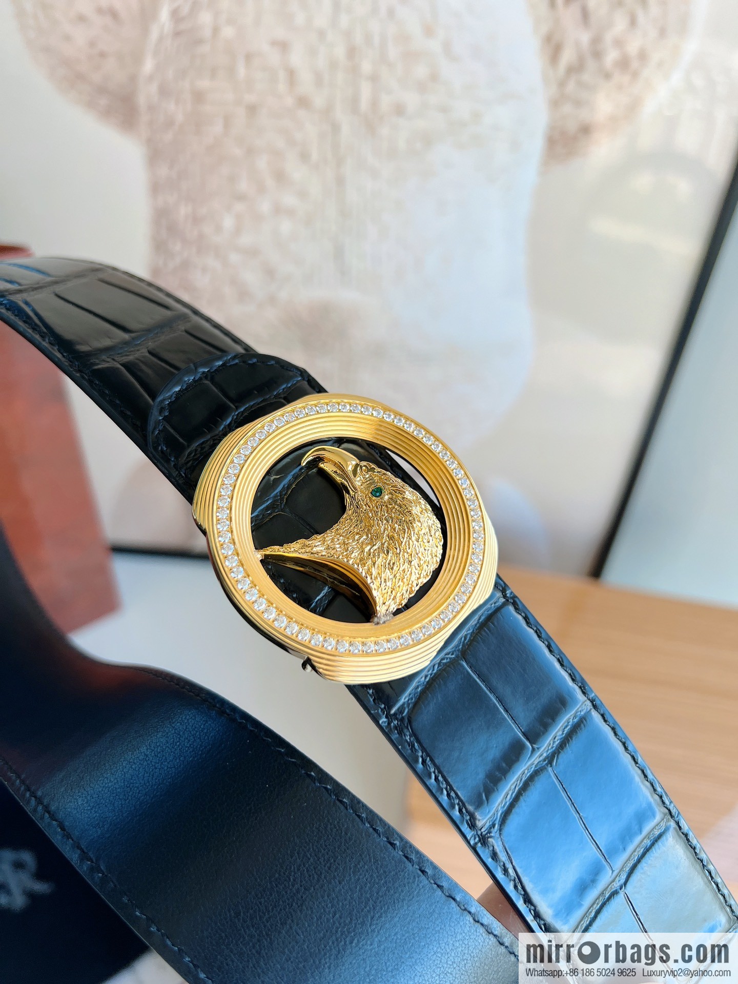 STEFANO RICCI Stephen Raunich's new stainless steel eagle head with diamond metal buckle 3.8cm belt