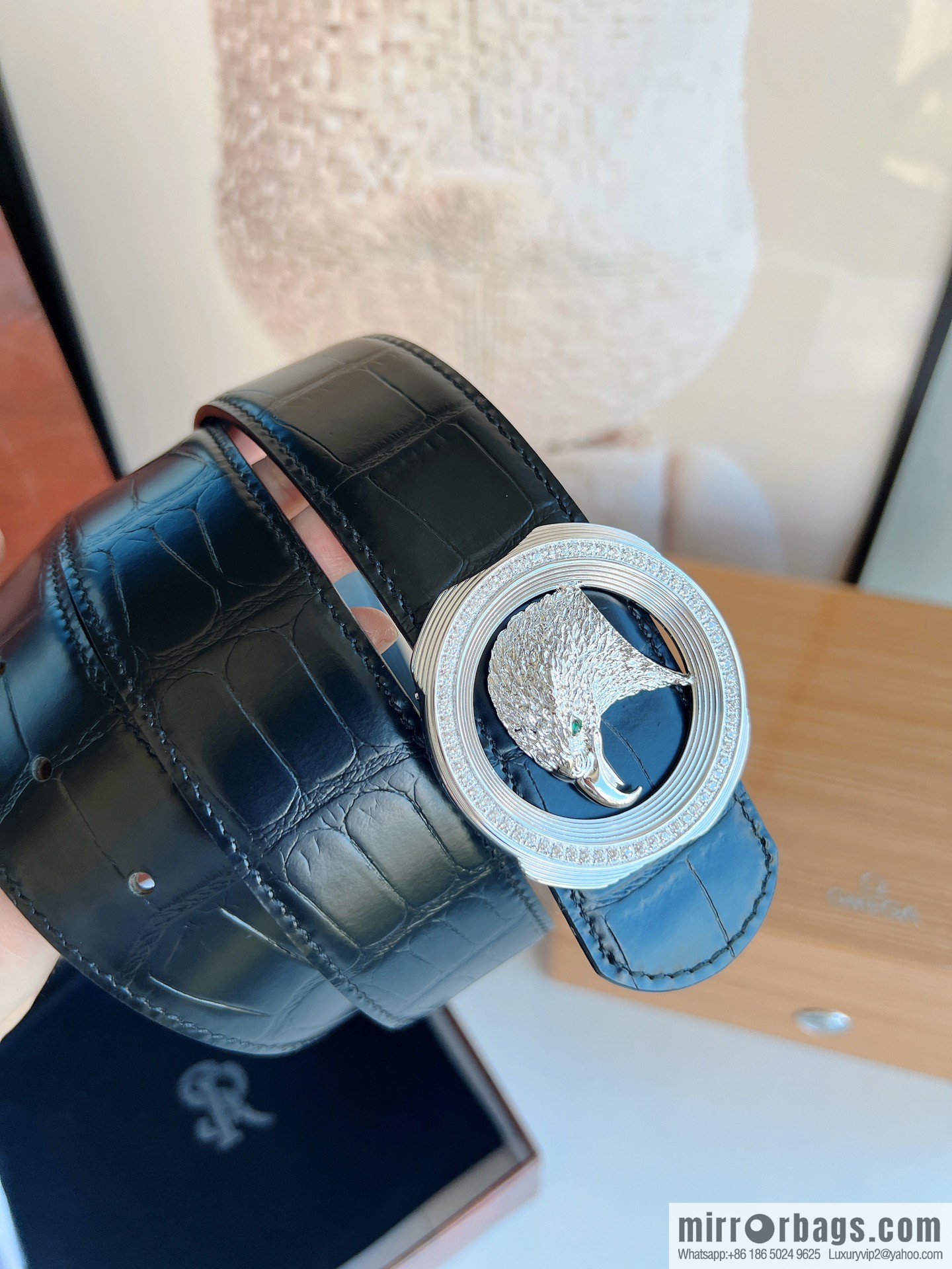 STEFANO RICCI Stephen Raunich's new stainless steel eagle head with diamond metal buckle 3.8cm belt