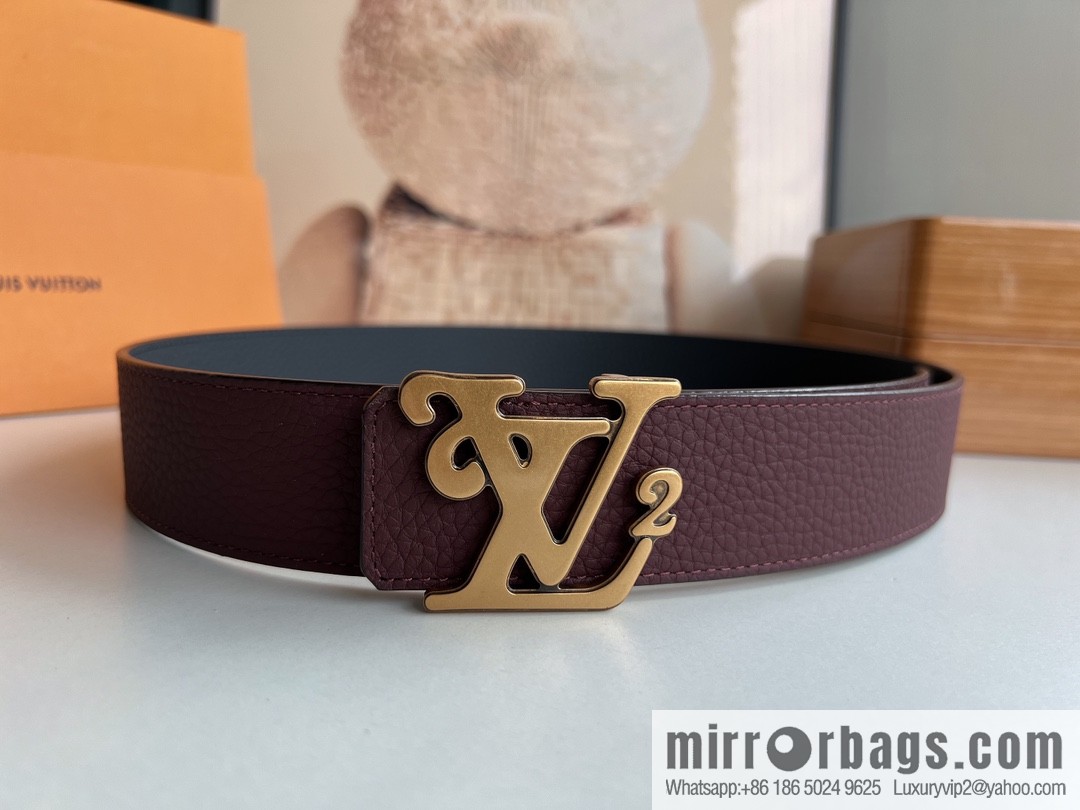LV/Louis Vuitton, exquisite craftsmanship presents luxury and exquisite men's 4.0cm belt