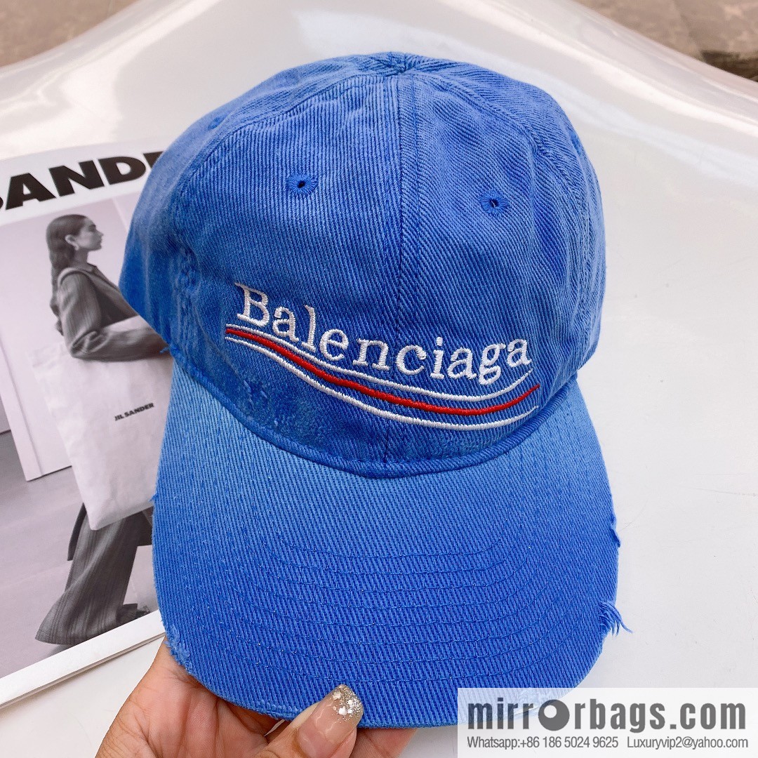 BALENCIAGA Balenciaga's new shampoo gray brim letter logo baseball cap
