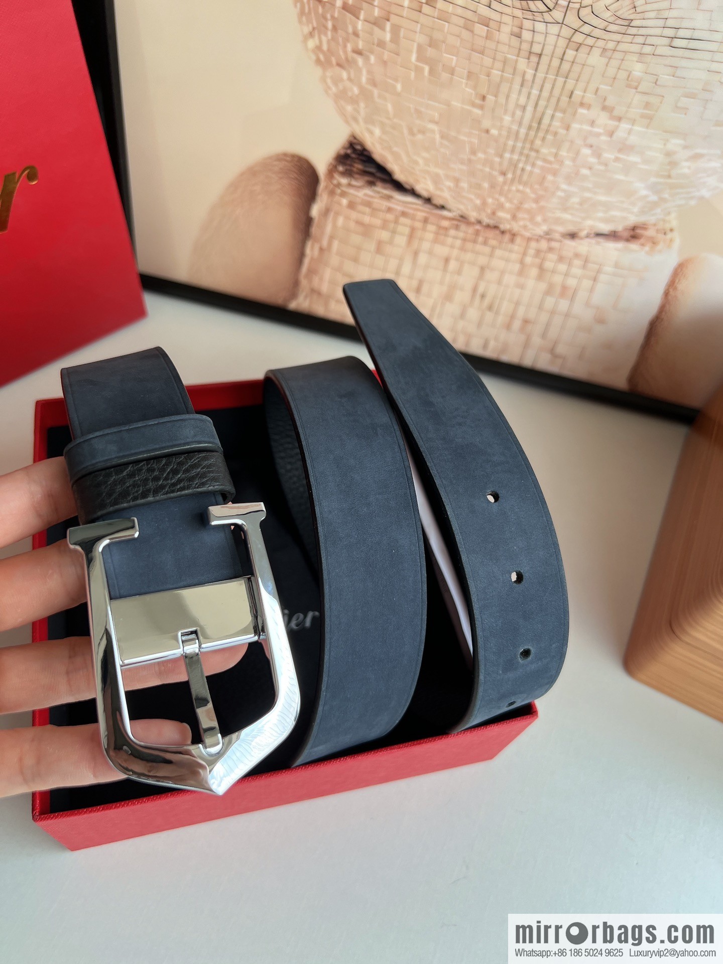 Cartier Cartier 3.5cm exquisite pin buckle with imported first-layer cowhide belt