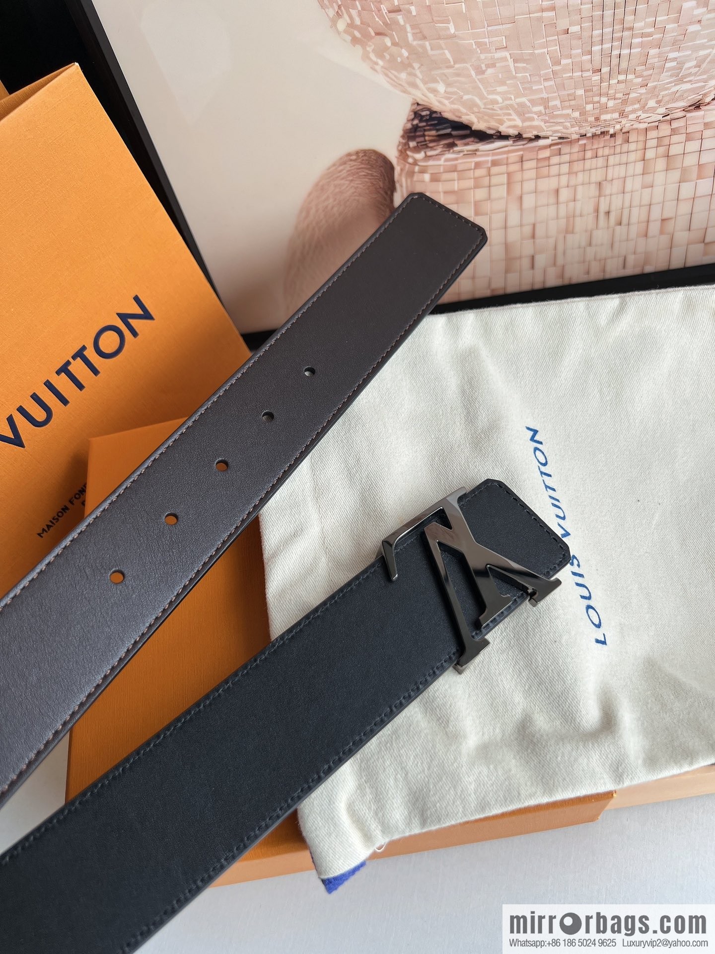 LV Louis Vuitton Shake 40mm Double Sided Belt for Men 4.0MM
