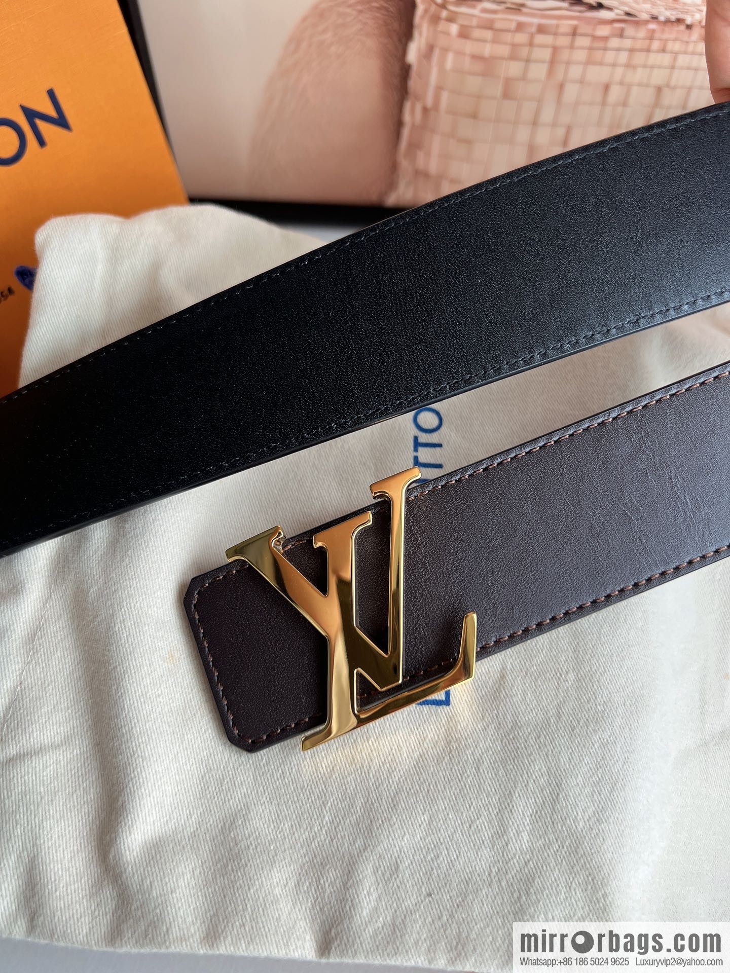 LV Louis Vuitton Shake 40mm Double Sided Belt for Men 4.0MM