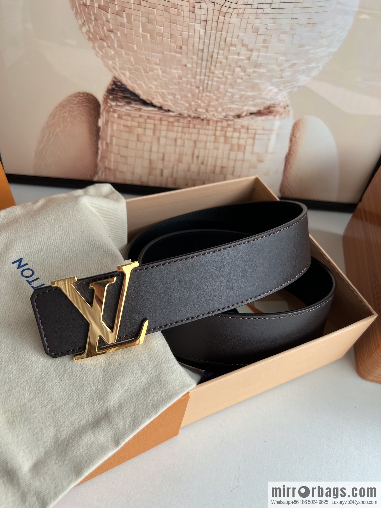 LV Louis Vuitton Shake 40mm Double Sided Belt for Men 4.0MM