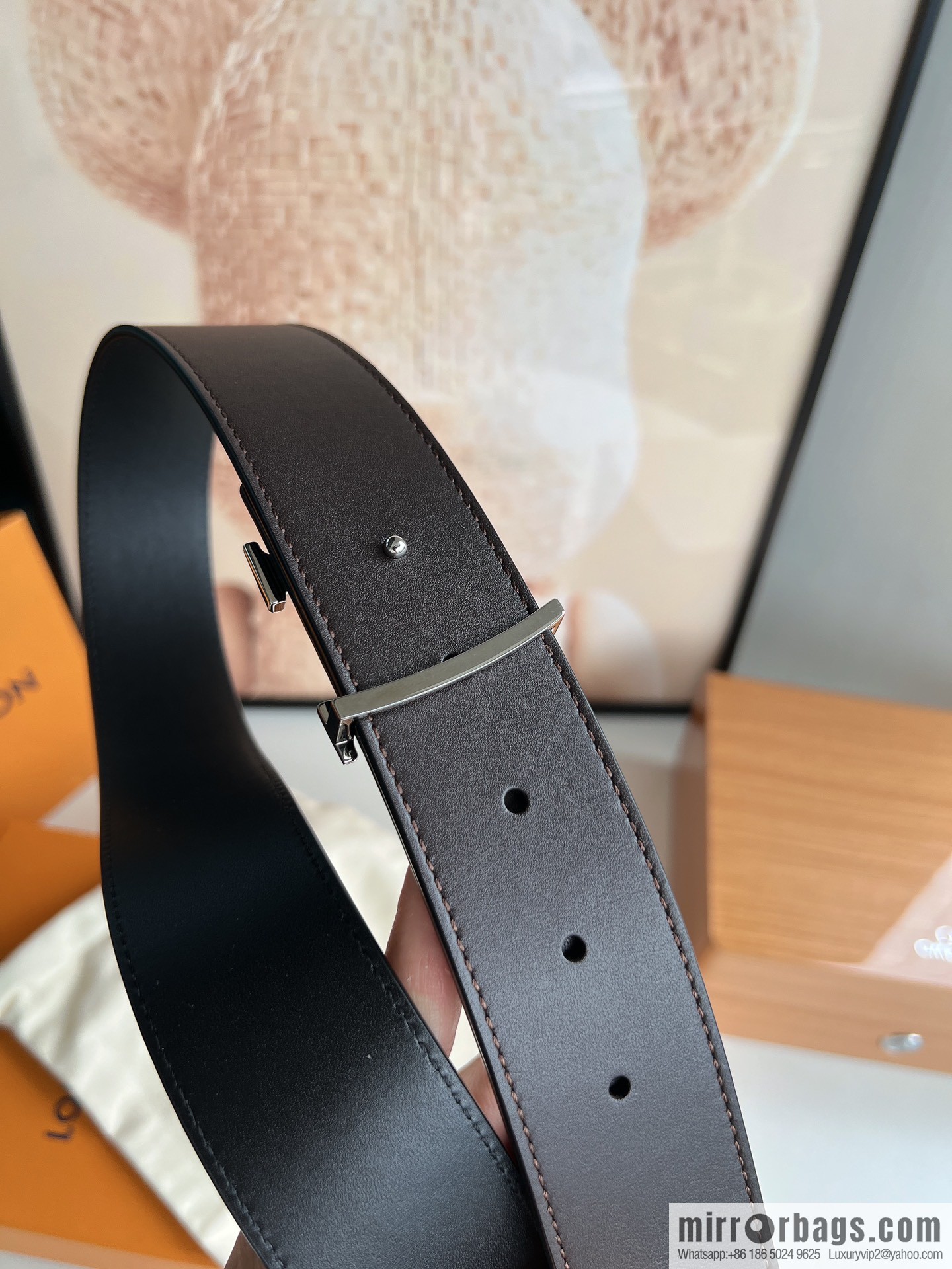 LV Louis Vuitton Shake 40mm Double Sided Belt for Men 4.0MM