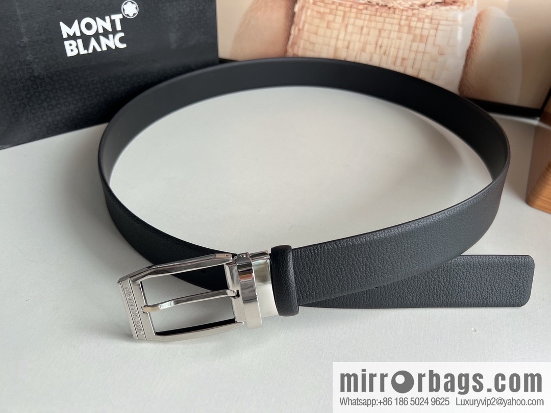 Zegna ZEGNA exquisite metal pin buckle first layer cowhide belt 3.5cm