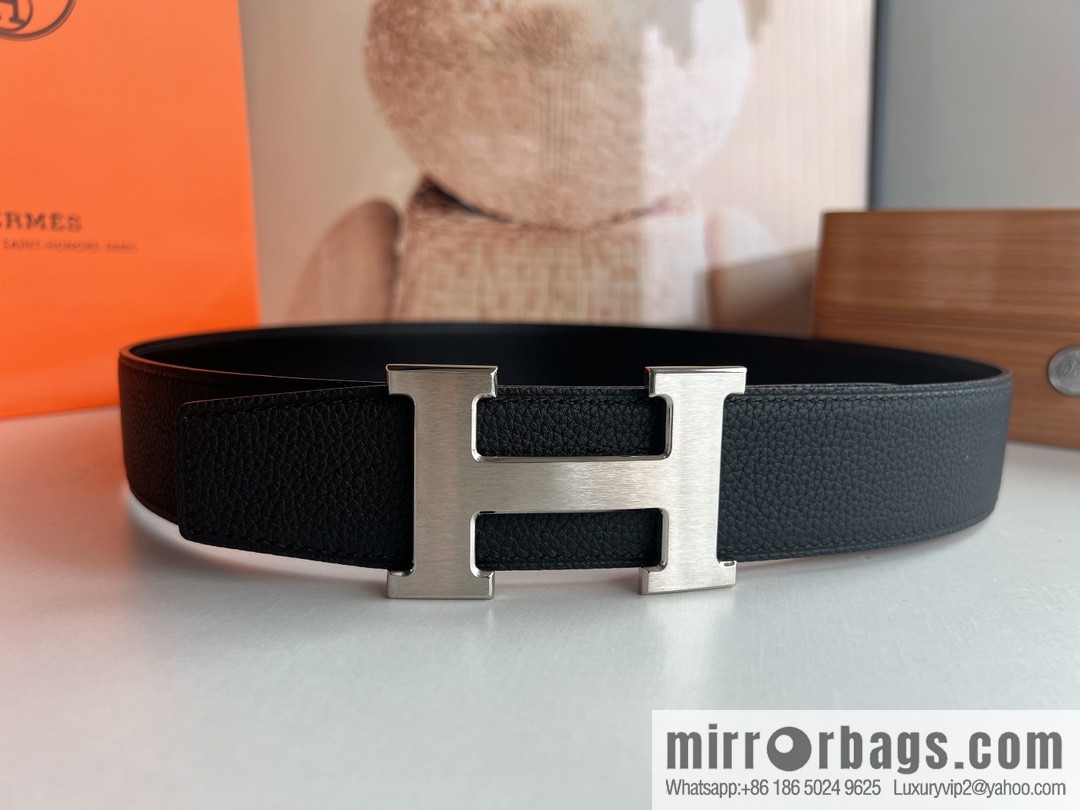 Hermes Togo Leather Double Sided Leather Belt 38mm