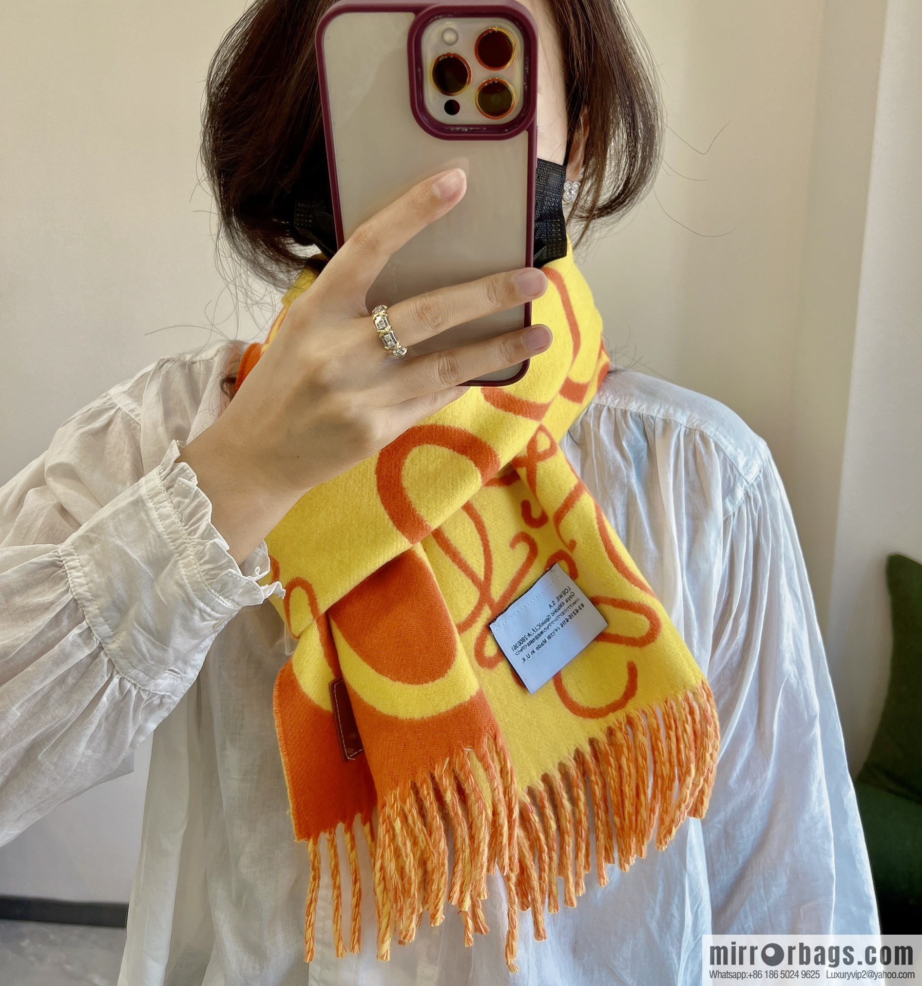 LOEWE Unisex Graffiti Double Sided Scarf