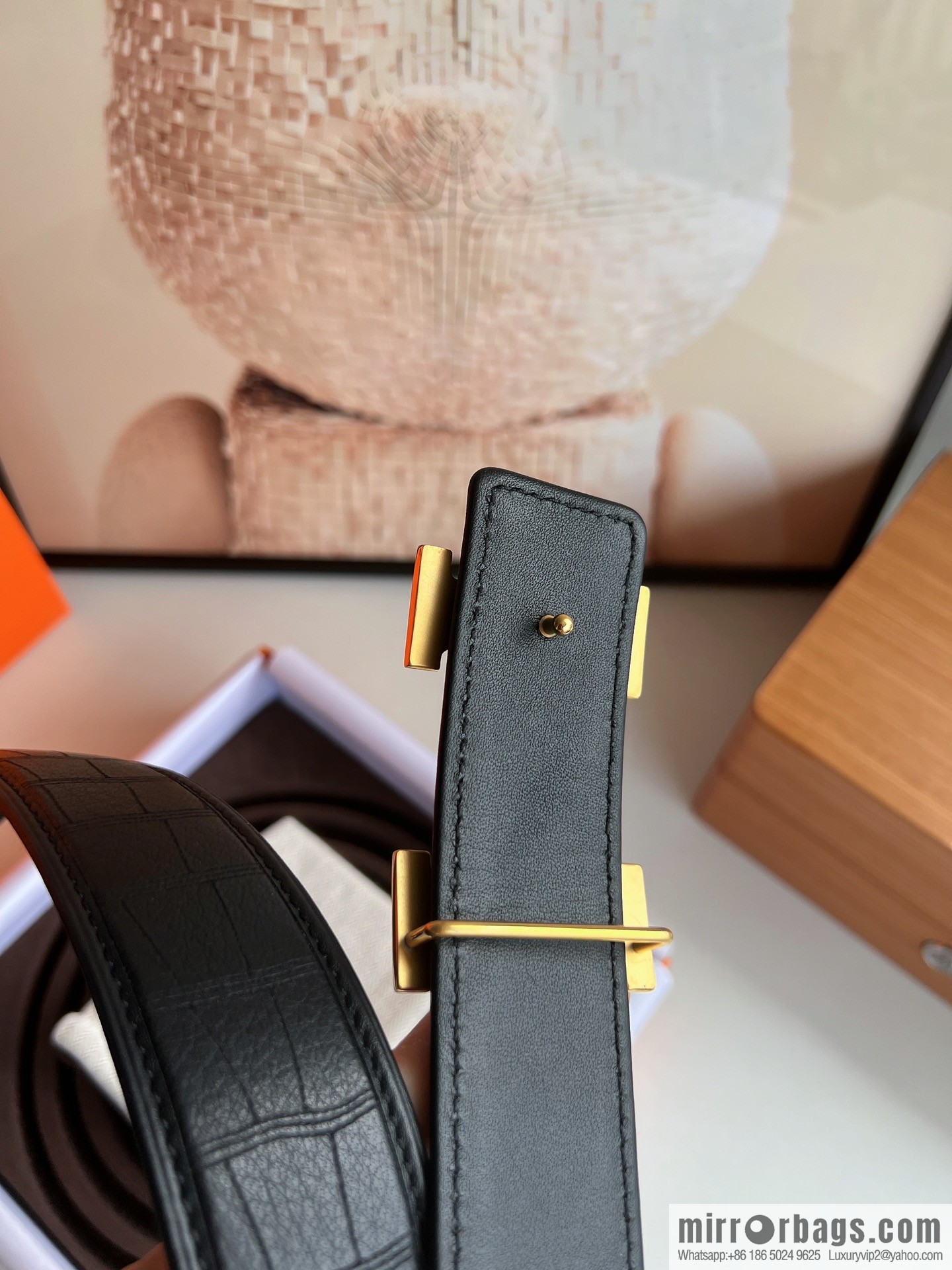 Hermes Hermes, Men's 3.8cm Stainless Steel H Diamond Buckle Men's Belt