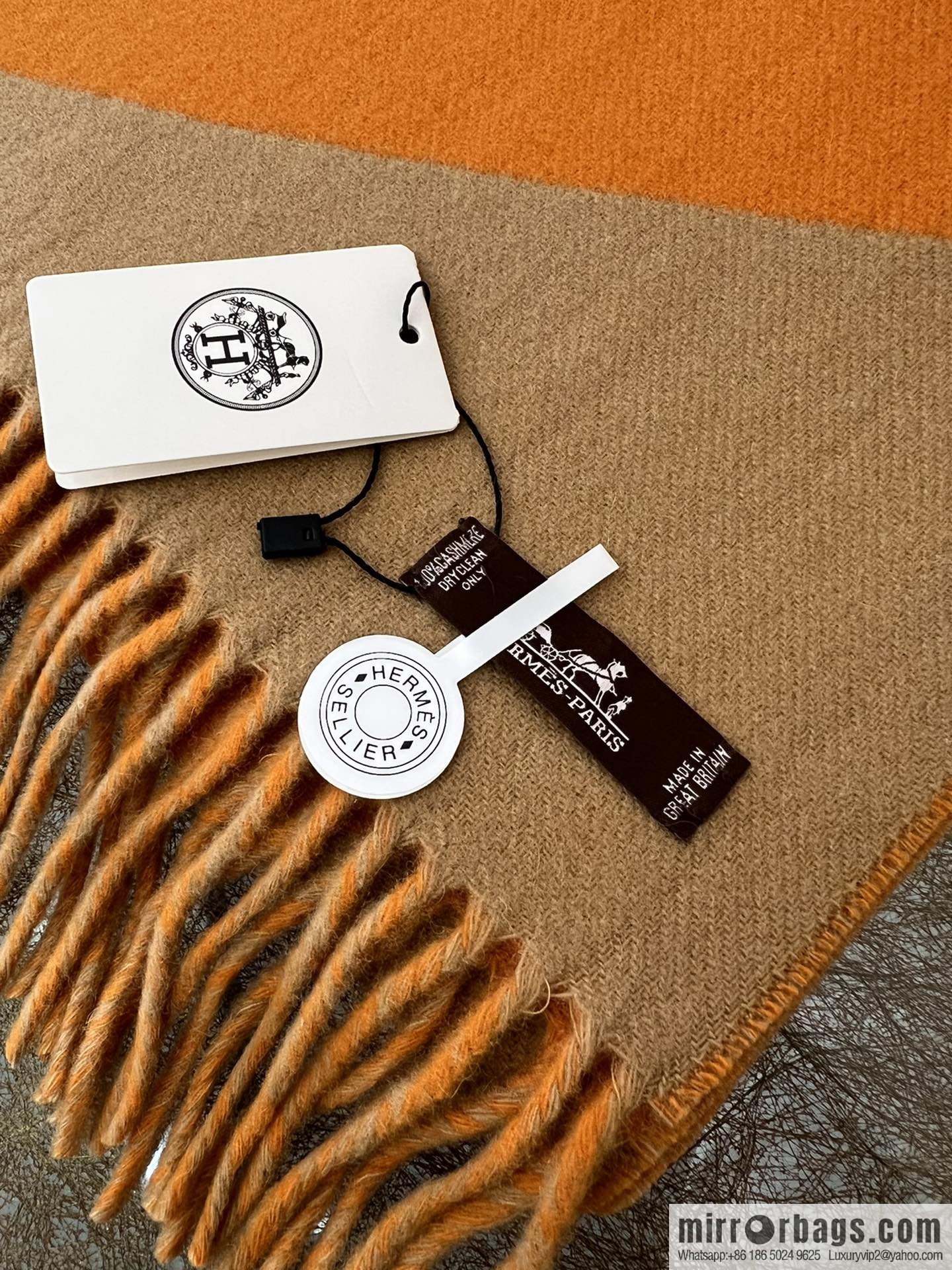 Hermes Unisex Double-Sided Cashmere Scarf