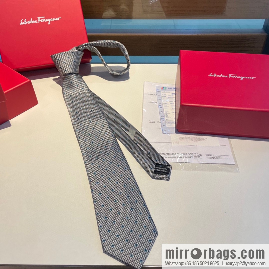 Ferragamo Ferragamo 100% Top Twill Silk Men's New Tie