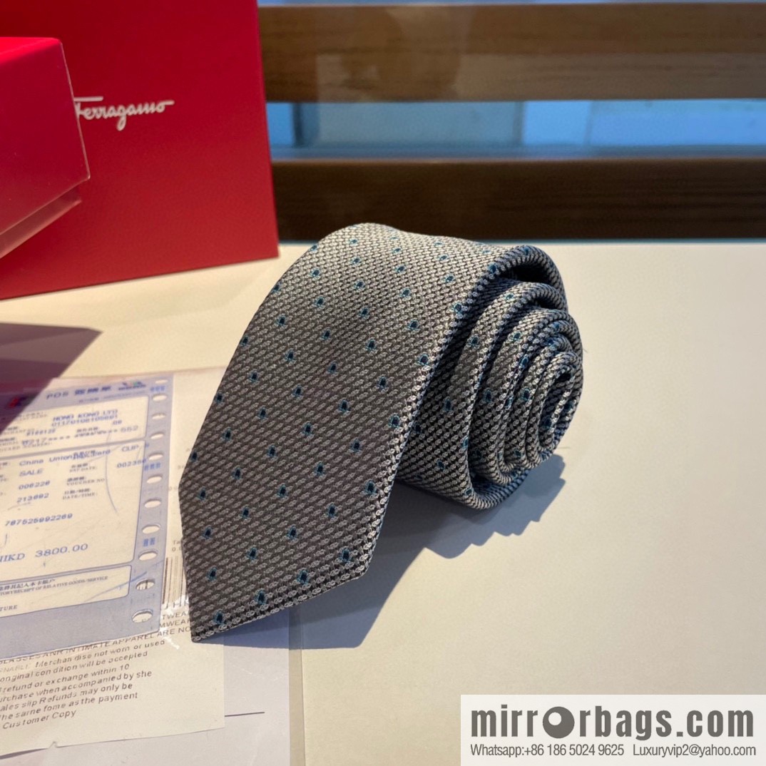 Ferragamo Ferragamo 100% Top Twill Silk Men's New Tie