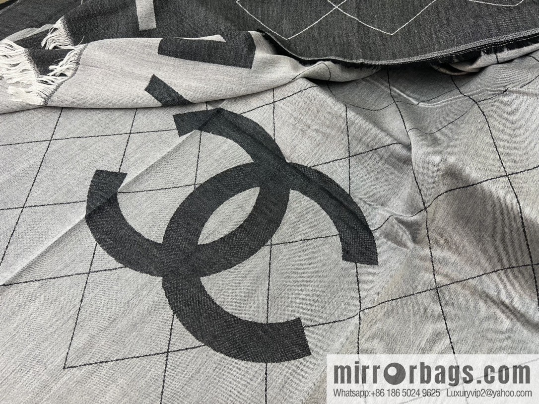Chanel double C letter rhombus cashmere scarf