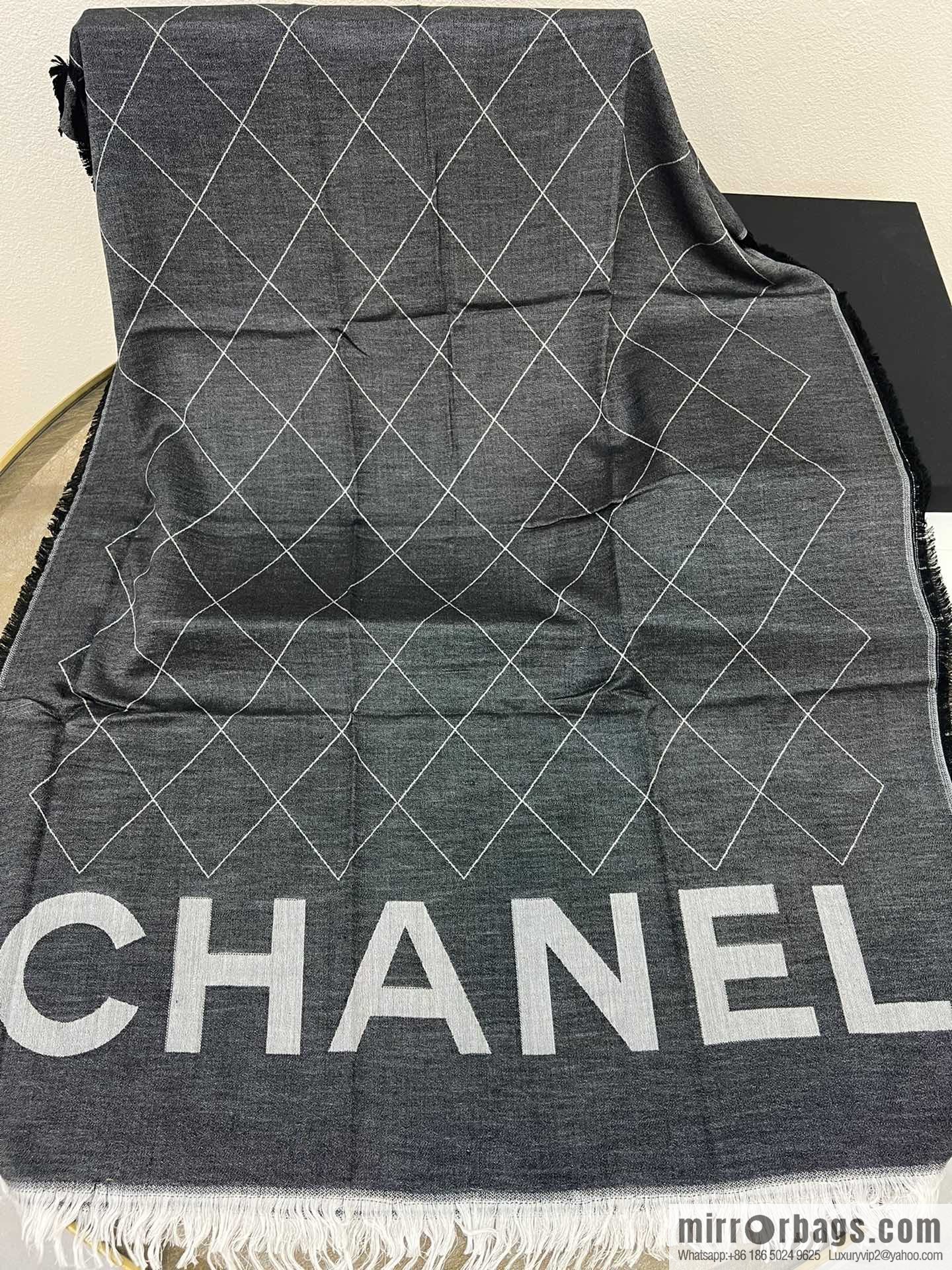 Chanel double C letter rhombus cashmere scarf