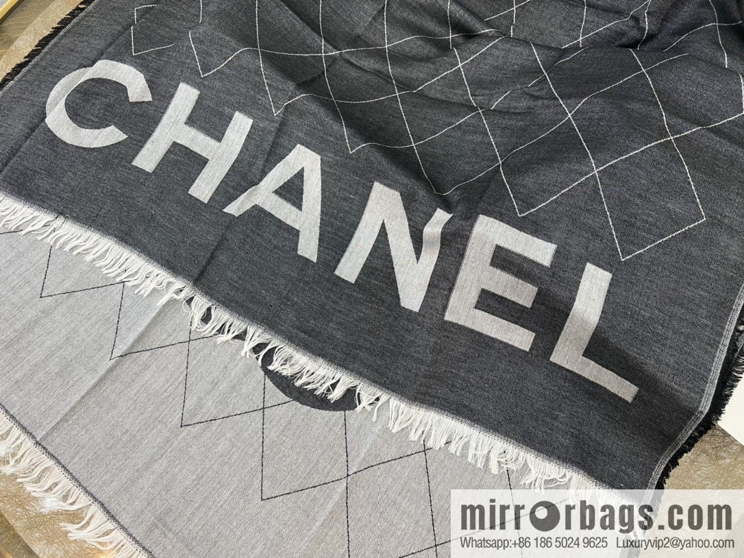 Chanel double C letter rhombus cashmere scarf