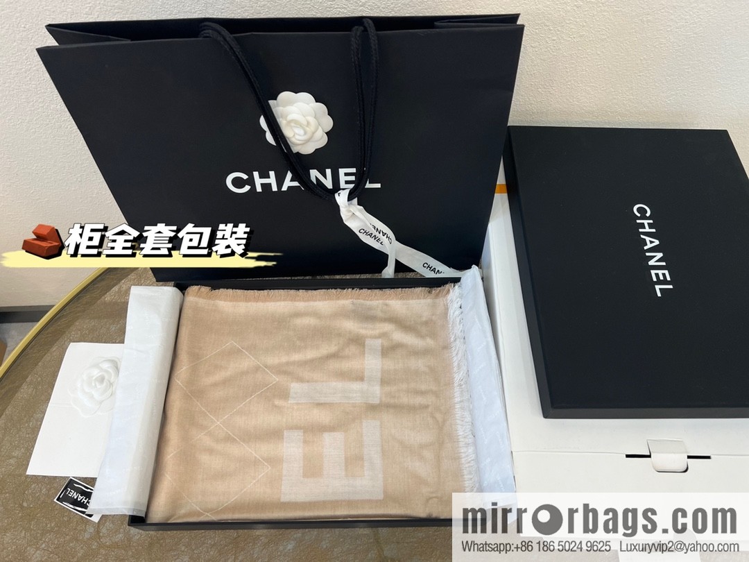 Chanel double C letter rhombus cashmere scarf